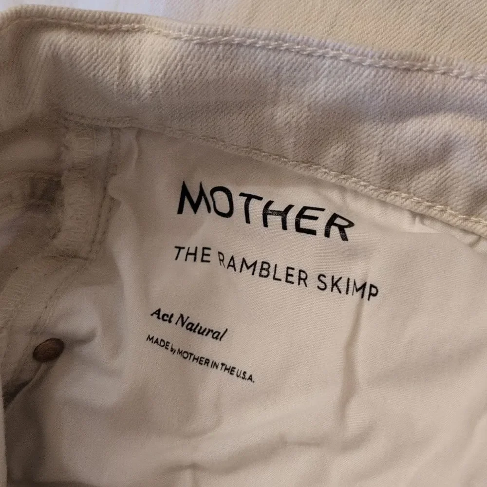 Mother Jeans The Rambler Skimp Act Natural Wash Straight Leg White Size 32